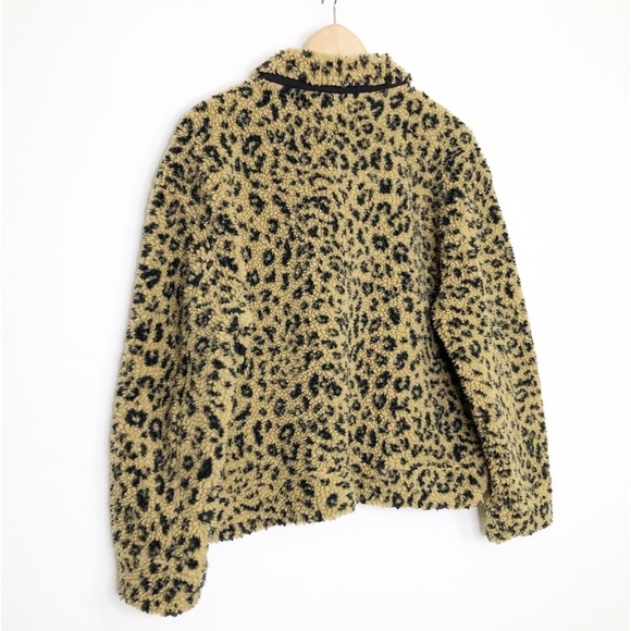 Madewell faux Sherling fleece leopard print teddy jacket - Picture 10 of 11